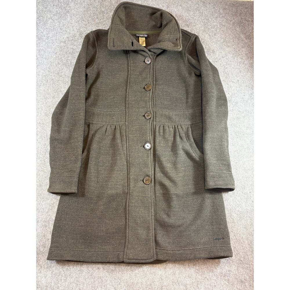 Patagonia Better Sweater Coat Womens Large Gray Button Front Cozy Fleece Jacket